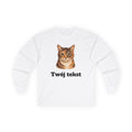Bluza unisex typu longsleeve personalizowana - portret pupila oraz tekst