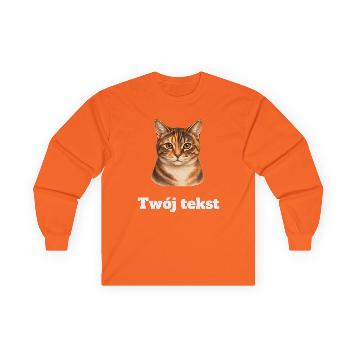 Bluza unisex typu longsleeve personalizowana - portret pupila oraz tekst