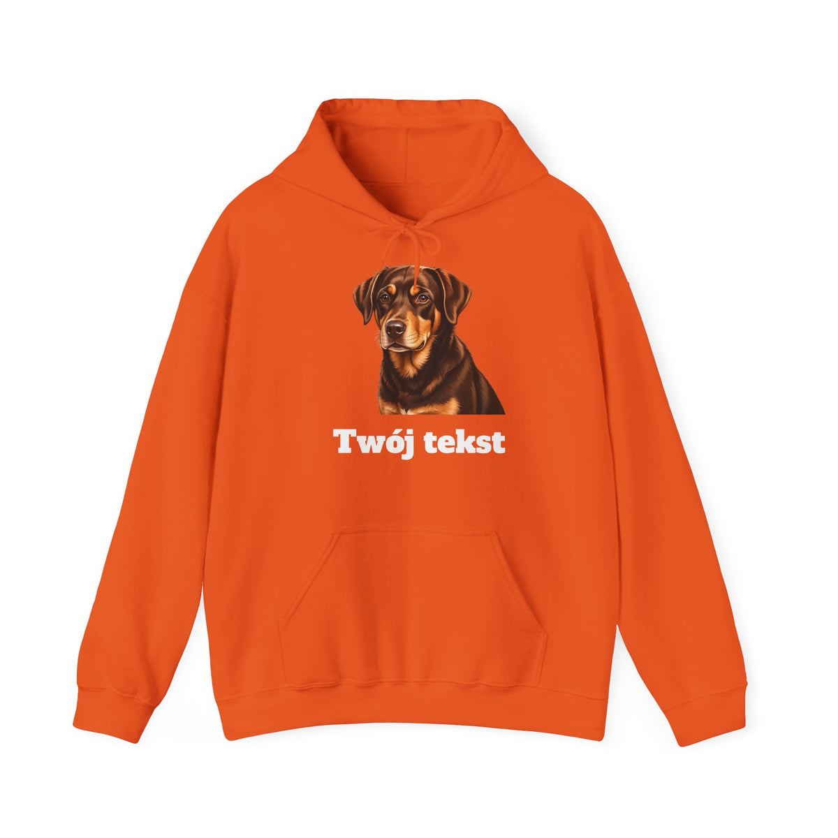 Bluza unisex z kapturem personalizowana - portret pupila oraz tekst