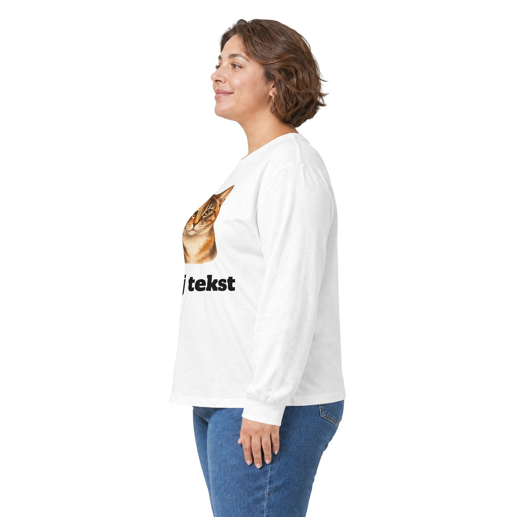 Bluza unisex typu longsleeve personalizowana - portret pupila oraz tekst
