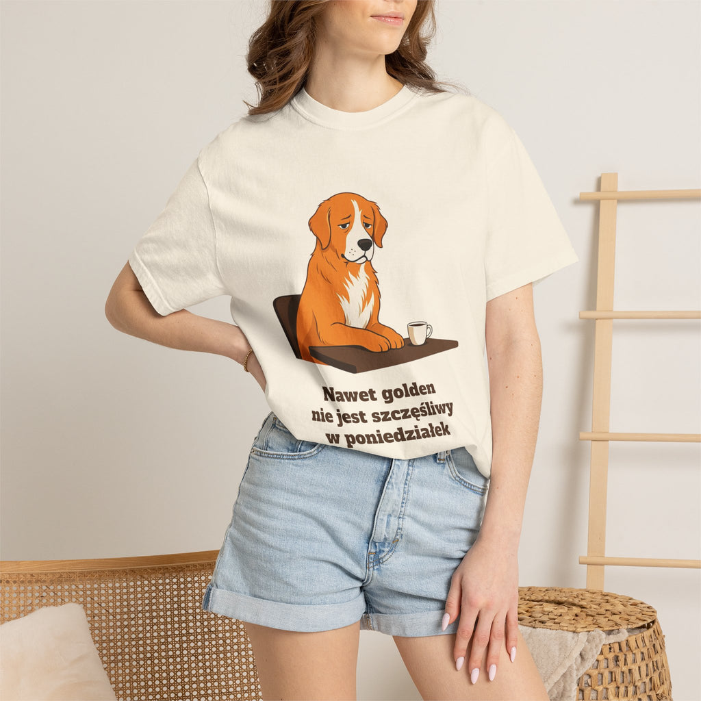Koszulka unisex z Bawełny - Golden Retriever grafika