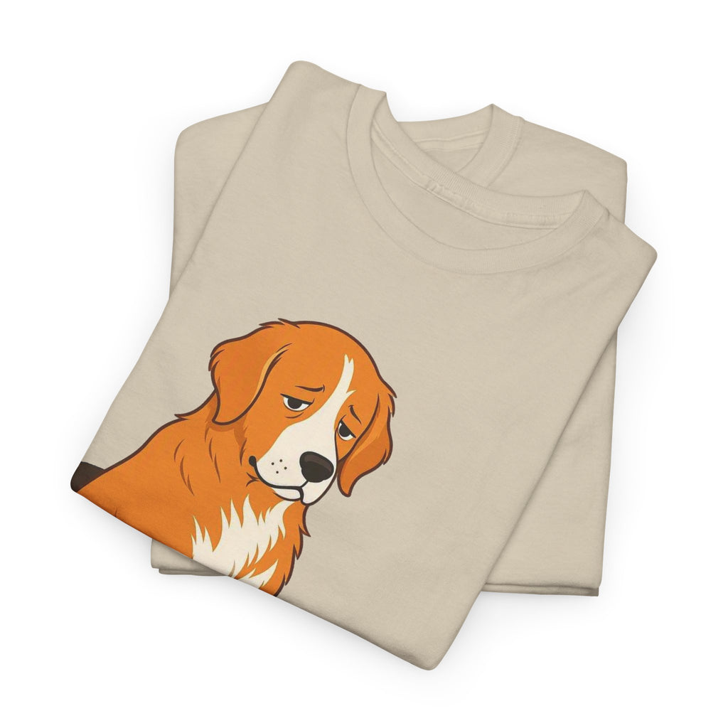 Sad Golden Retriever Tee — "Nawet golden nie jest szczęśliwy w poniedziałek" Polish Dog Lover Shirt