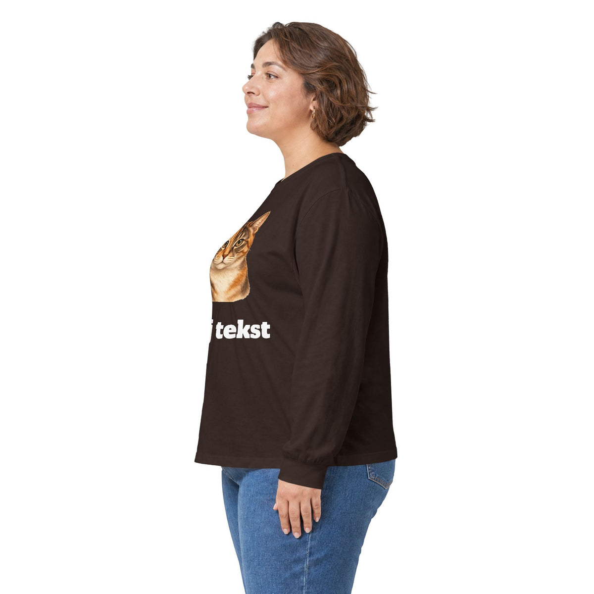 Bluza unisex typu longsleeve personalizowana - portret pupila oraz tekst