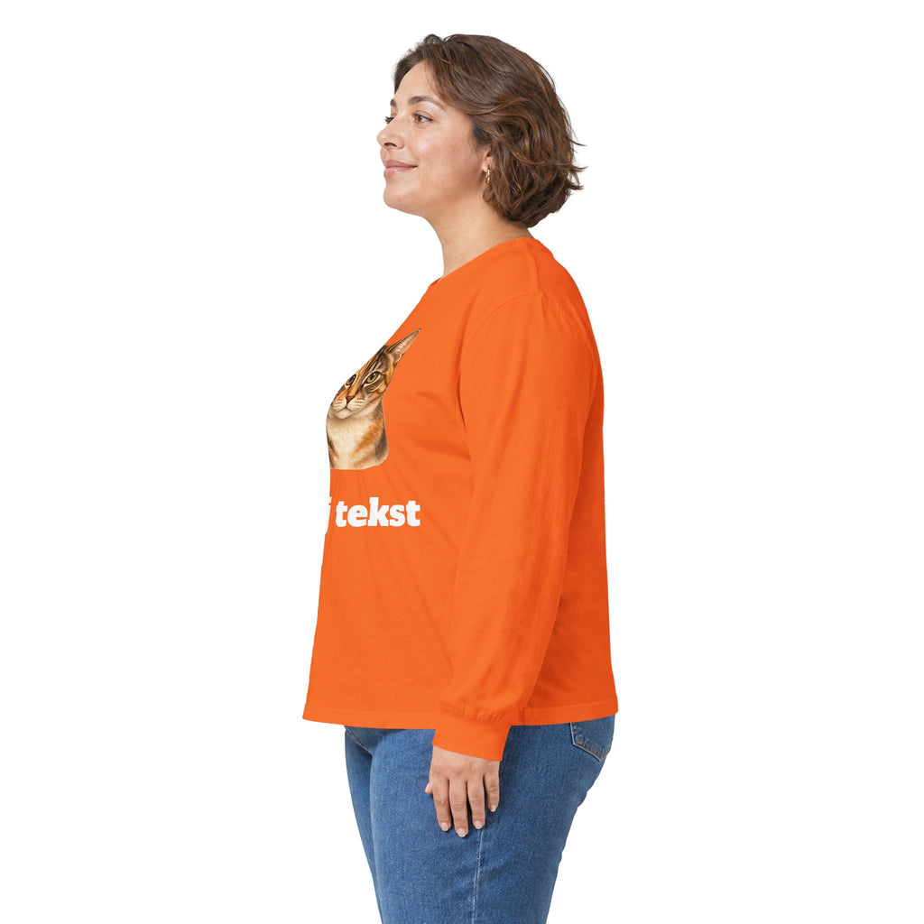 Bluza unisex typu longsleeve personalizowana - portret pupila oraz tekst