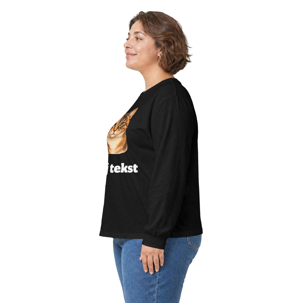 Bluza unisex typu longsleeve personalizowana - portret pupila oraz tekst